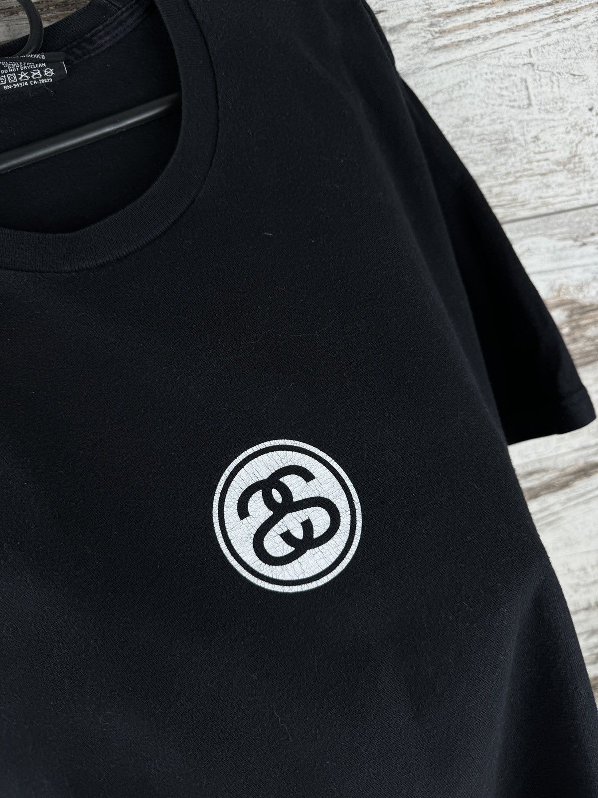 Stussy × Vintage Mens Vintage distressed Stussy T-shirt centre logo y2k rare Size US M / EU 48-50 / 2 - 8 Thumbnail