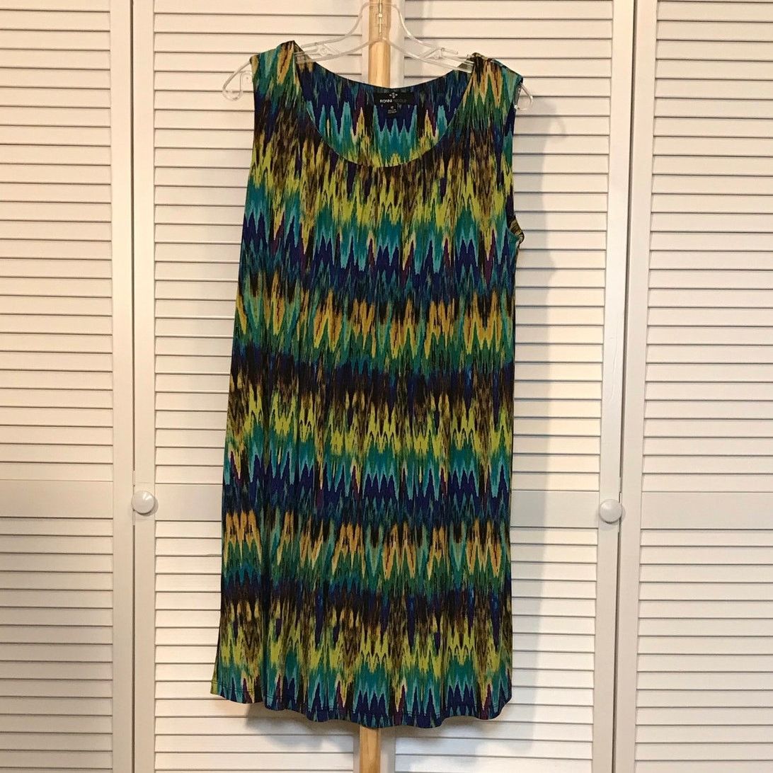 Other Ronni Nicole Geometric Scoop Sleeveless Shift Midi Dress 12 Size XL / US 12-14 / IT 48-50 - 1 Thumbnail