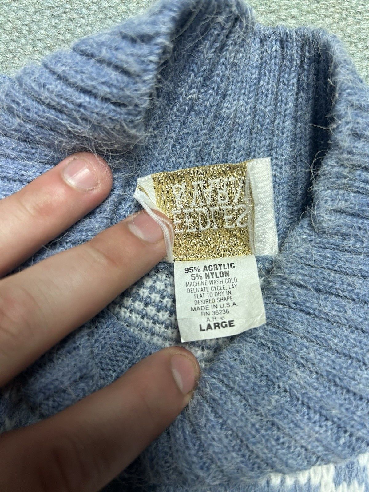Vintage Vintage acrylic knit sweater Nordic Icelandic snowflake larg Size US L / EU 52-54 / 3 - 5 Thumbnail
