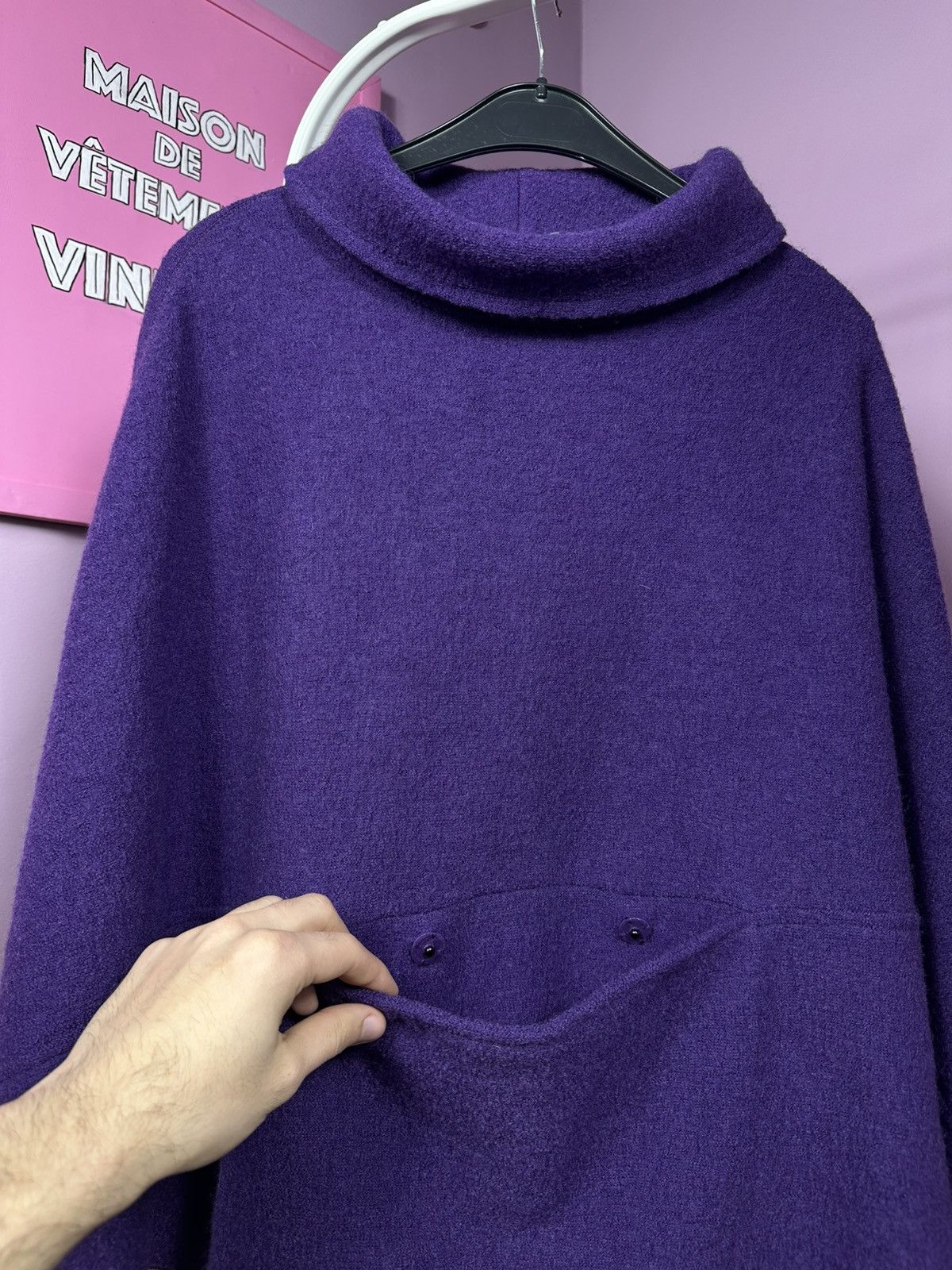 Marimekko Marimekko Mika Piirainen Wool Poncho Cape Coat Turtleneck Size ONE SIZE - 8 Thumbnail