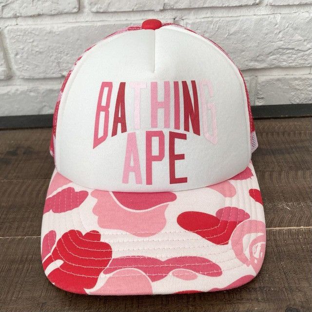 Bape BAPE NYC Logo trucker hat cap ABC Camo Pink a bathing ape Size ONE SIZE - 1 Thumbnail