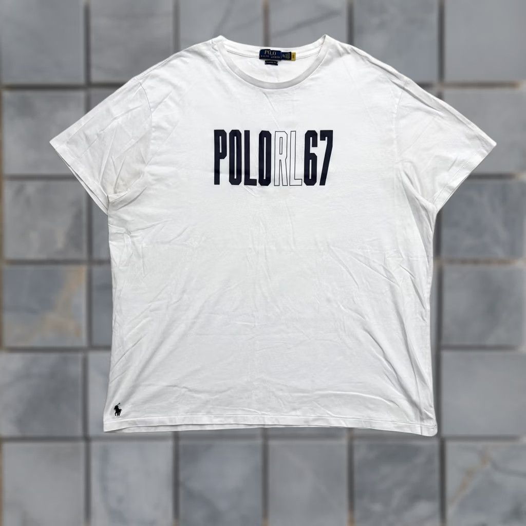 Polo Ralph Lauren Polo Ralph Lauren Shirt Mens 2XL White Crewneck Logo Graphic Tee Short Sleeve Jersey Cotton Vintage No Size US XXL / EU 58 / 5 - 1 Thumbnail