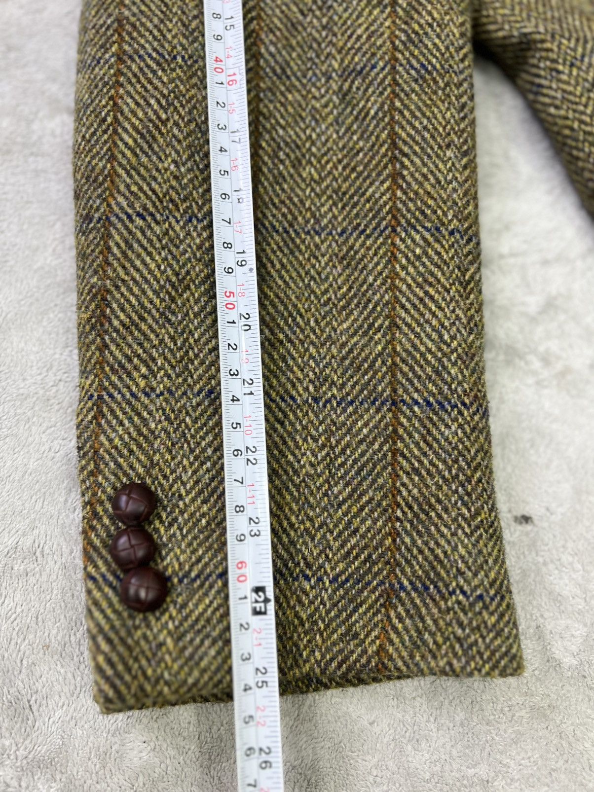 Harris Tweed Vintage Harris Tweed Wool Blazer 42R Olive Herringbone Size 42R - 8 Thumbnail