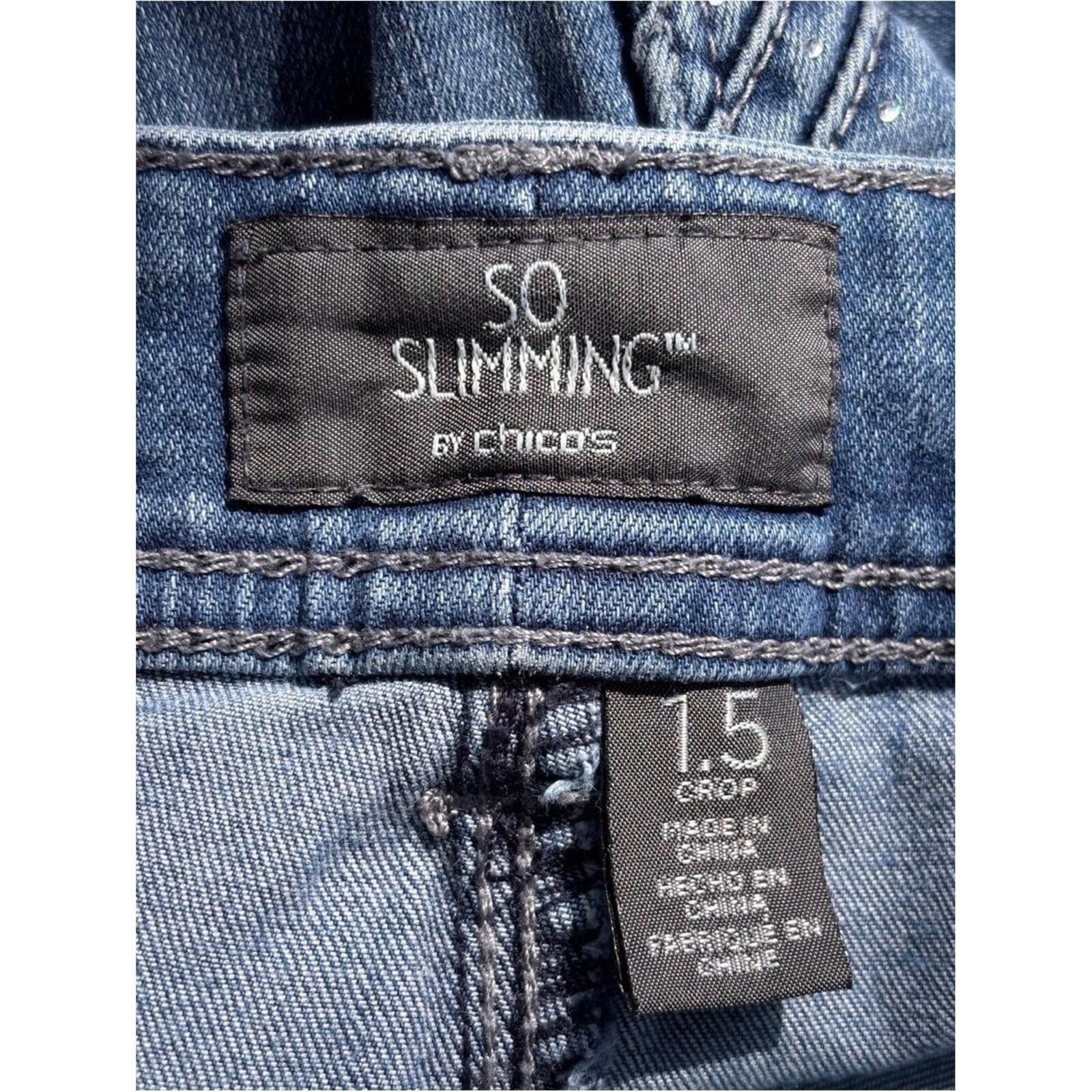 Chicos Chico's 'So Slimming' Cropped JeansSize 1.5 Size 32" / US 10 / IT 46 - 3 Thumbnail