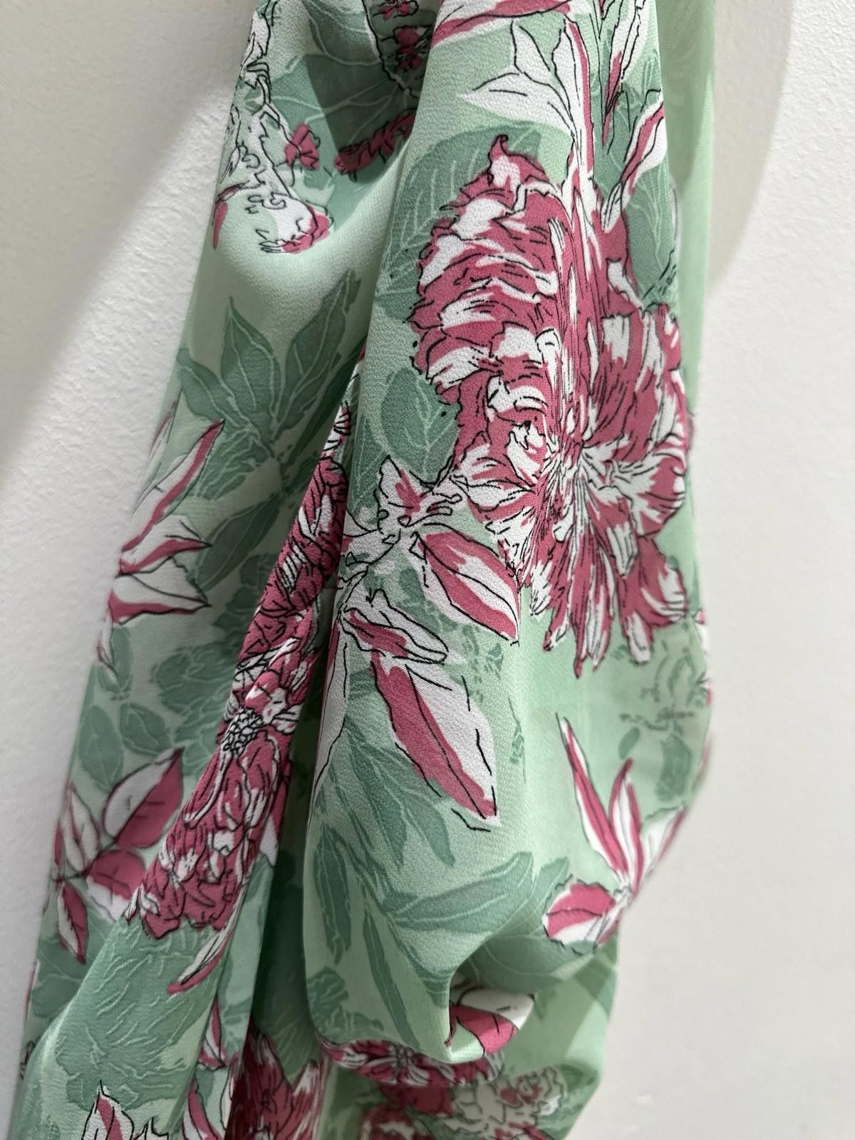 Zara ZARA Green Floral Maxi dress Size L / US 10 / IT 46 - 7 Thumbnail