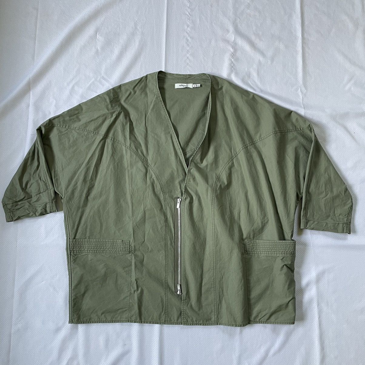 image of Nonnative Green Cowboy Gown Qs Cotton Twill Size 4, Men's