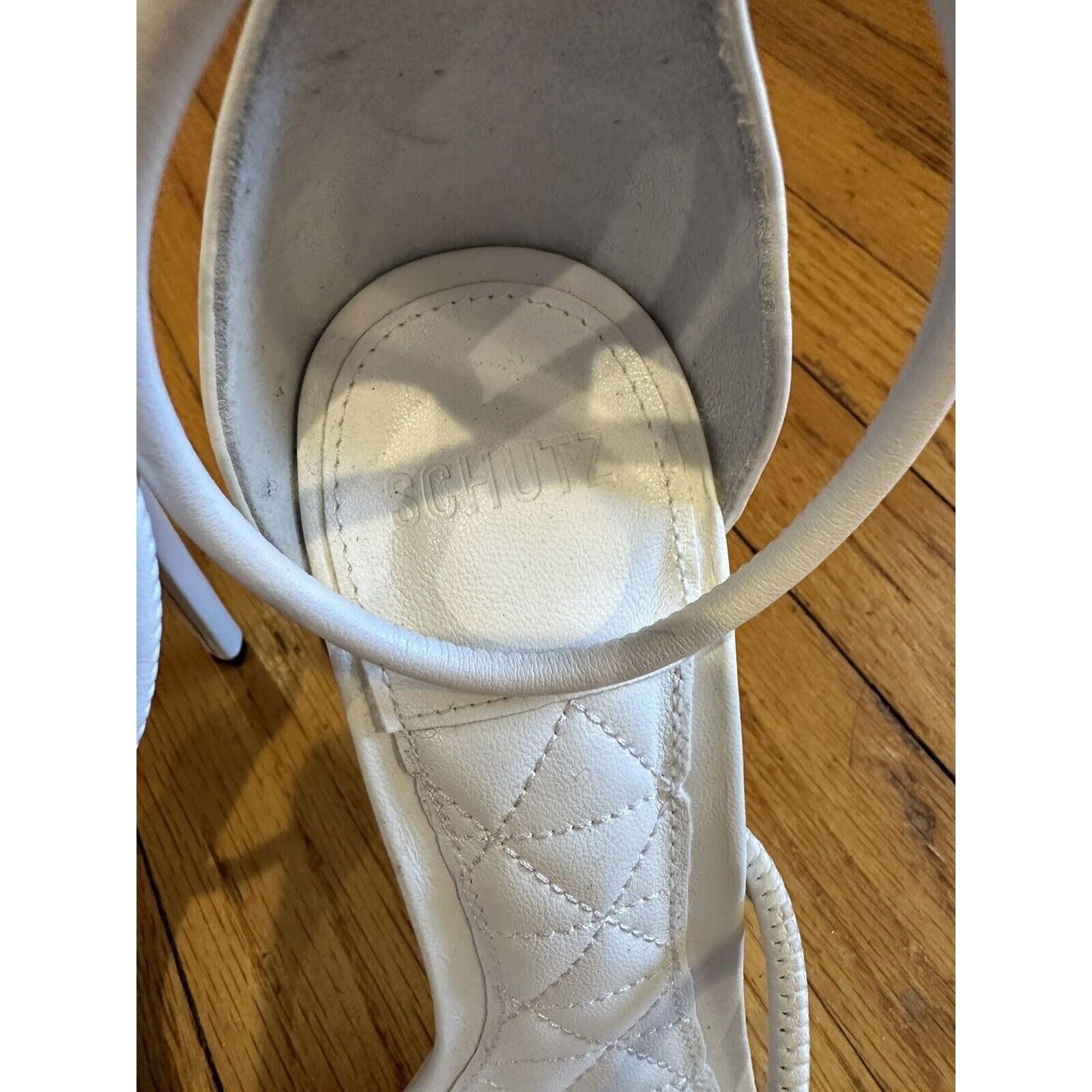 SCHUTZ SCHUTZ Gaiah Ankle Strap Sandals in White Leather Size 8 EUC Size US 8 / IT 38 - 6 Thumbnail