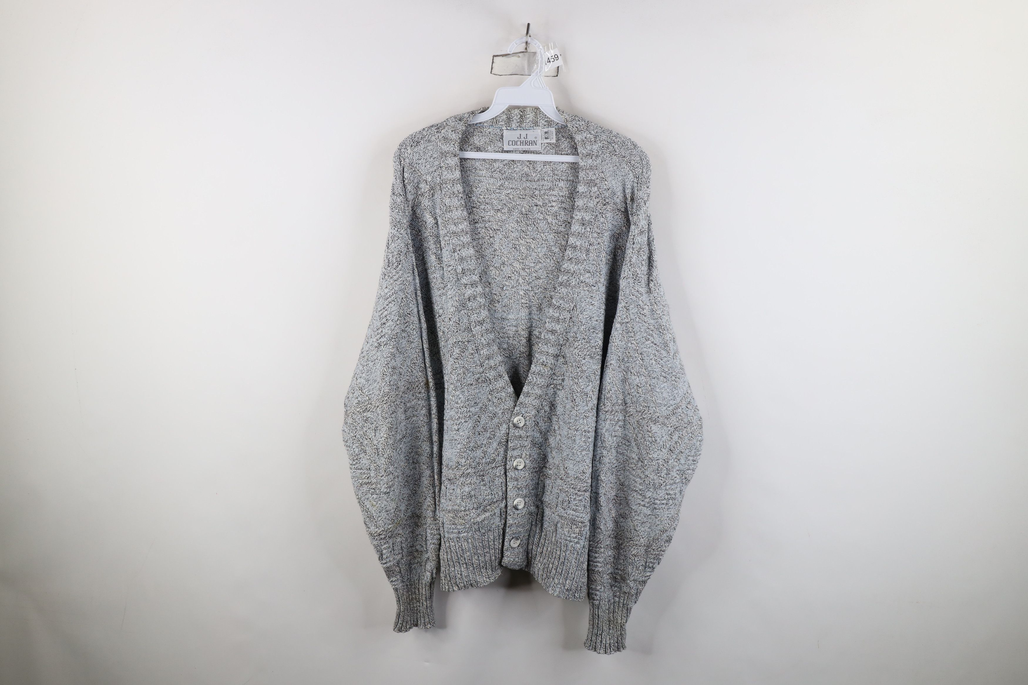 Vintage Vintage 90s Streetwear Geometric Knit Cardigan Sweater USA Size US L / EU 52-54 / 3 - 1 Thumbnail