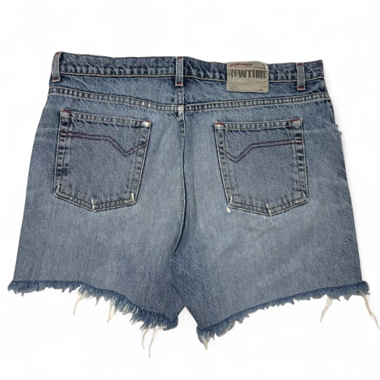 Vintage Vintage 90s Midwash Faded Distressed Blue Denim Jorts Shorts Size US 36 / EU 52 - 7 Thumbnail