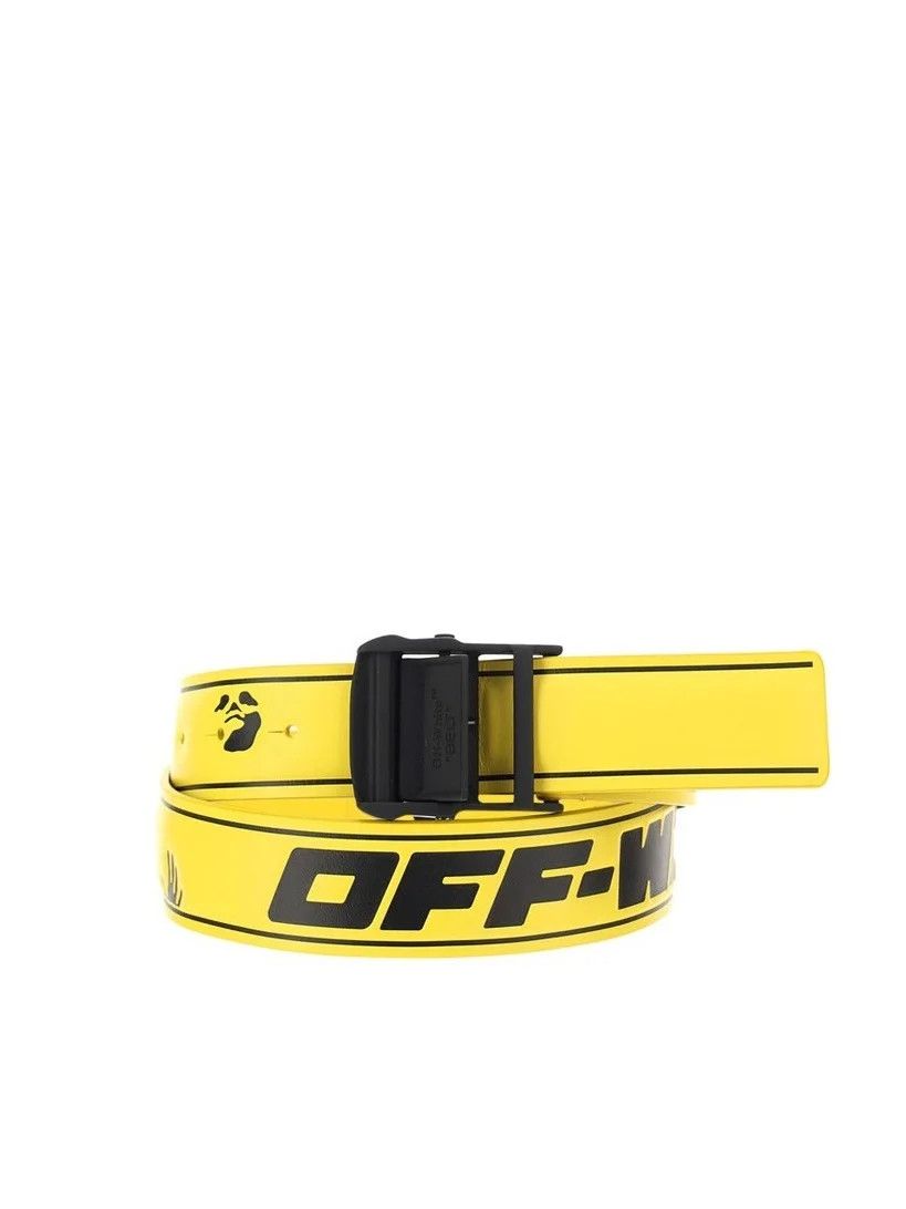 Off-White o1y0225 Size : 34 / Logo Leather Belt in Yellow/Black Size 34 - 2 Thumbnail