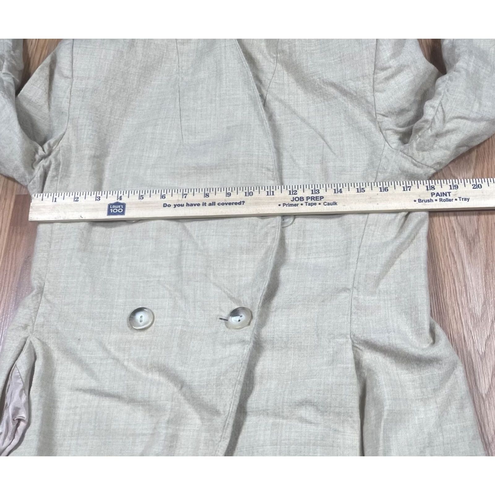 Jones New York Jones New York Blazer Womens 10 Beige 100% Wool Lined Double Breasted Jacket Blazer Womens 10 Beige Wool Lined Double Breasted Size L / US 10 / IT 46 - 5 Thumbnail