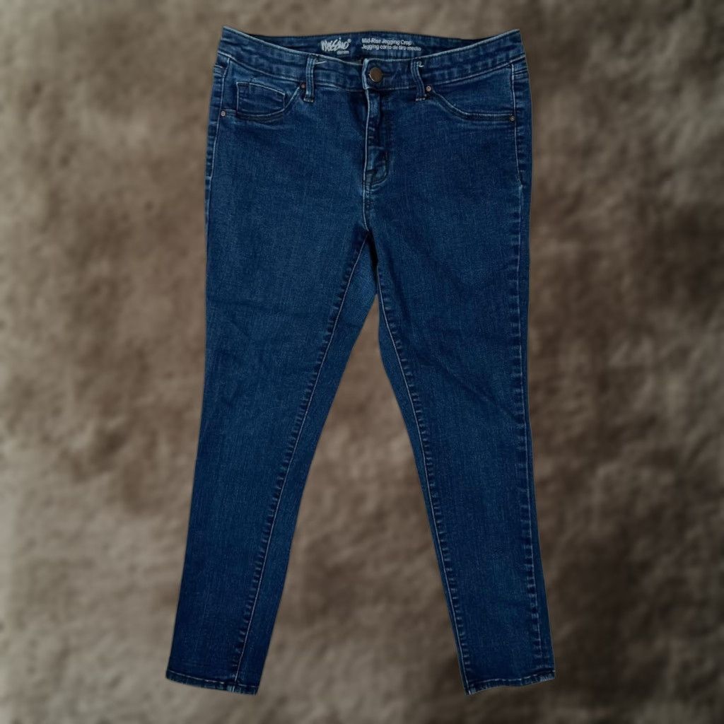 Mossimo Mossimo Mid-Rise Jegging Crop Jeans Womens 8/29 Blue Dark Stretch Denim Y2K Size 30" / US 8 / IT 44 - 1 Thumbnail