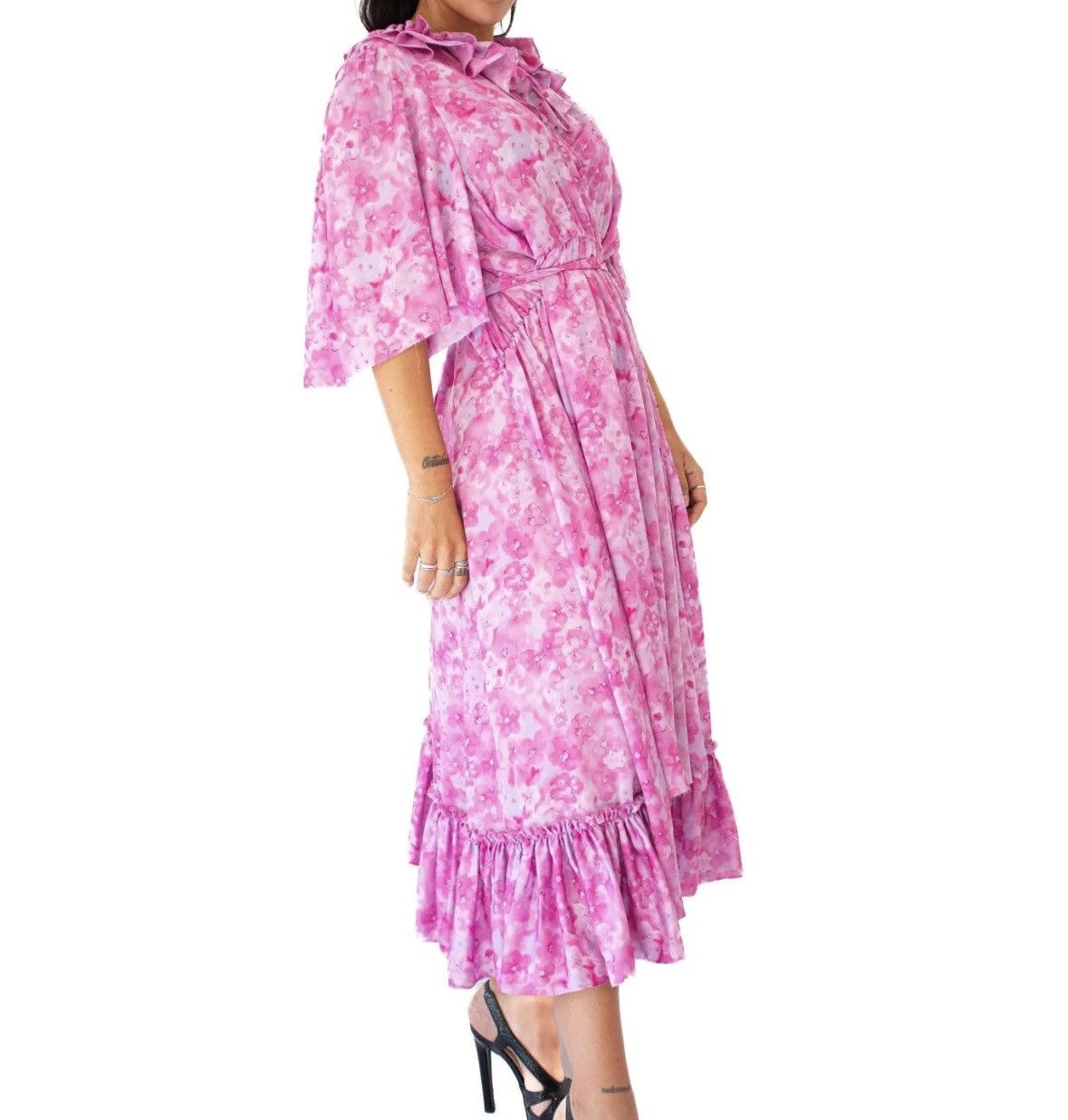 Balenciaga Balenciaga Pink Watercolor Print Dress – Elegant&Rare Piece Size S / US 4 / IT 40 - 3 Thumbnail