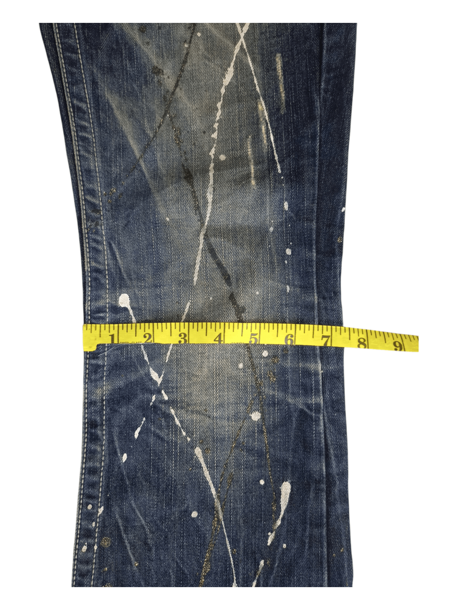 Japanese Brand Lagust Paint Splatter Mud Wash Distressed Flare Jeans Size US 30 / EU 46 - 25 Thumbnail