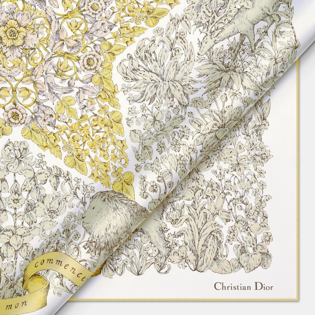 Dior o1bcso1str0226 Size:OS/90 Square Scarf in Golden/White Size ONE SIZE - 2 Thumbnail
