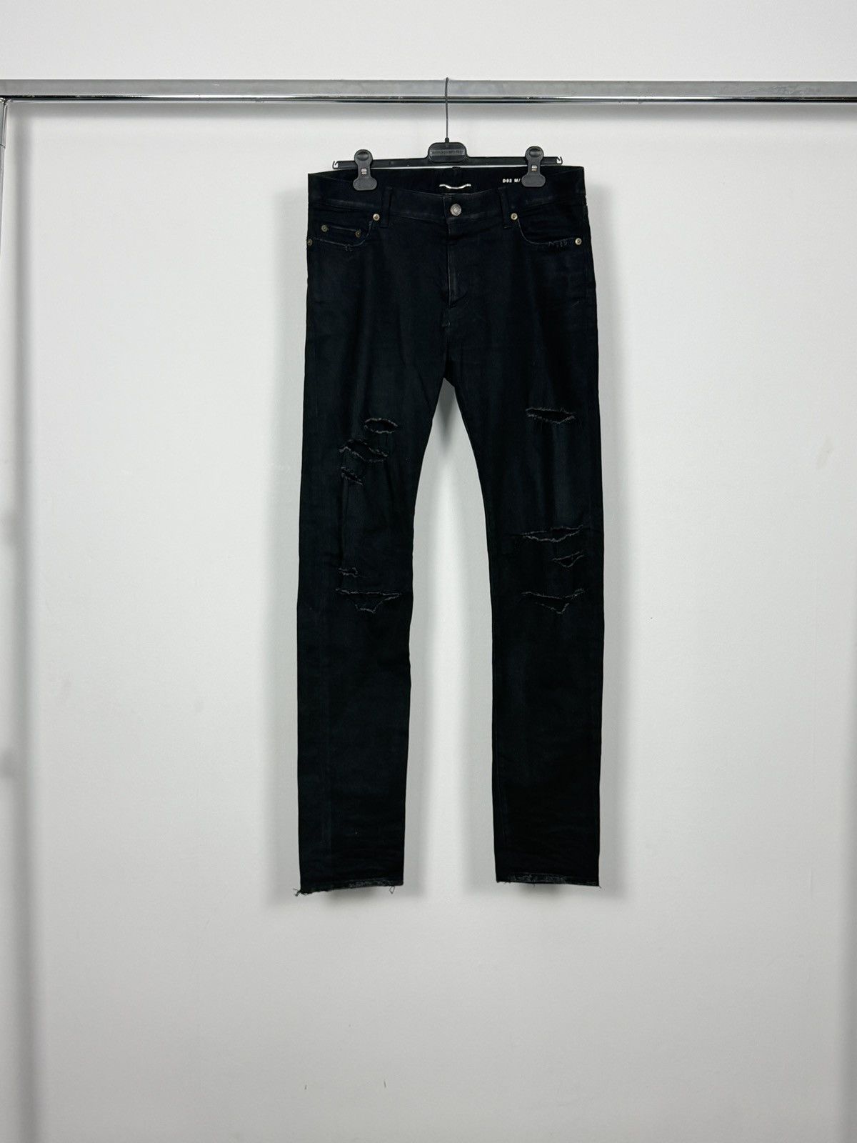 Saint Laurent Paris SLP FW14 D02 Distressed Denim Crash Jeans
