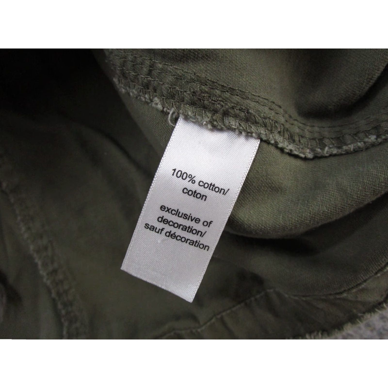 Vintage Maurices Womens Olive Green Cotton Embroidered Floral Button Up Jacket 1X Slim? Size XL / US 12-14 / IT 48-50 - 3 Thumbnail