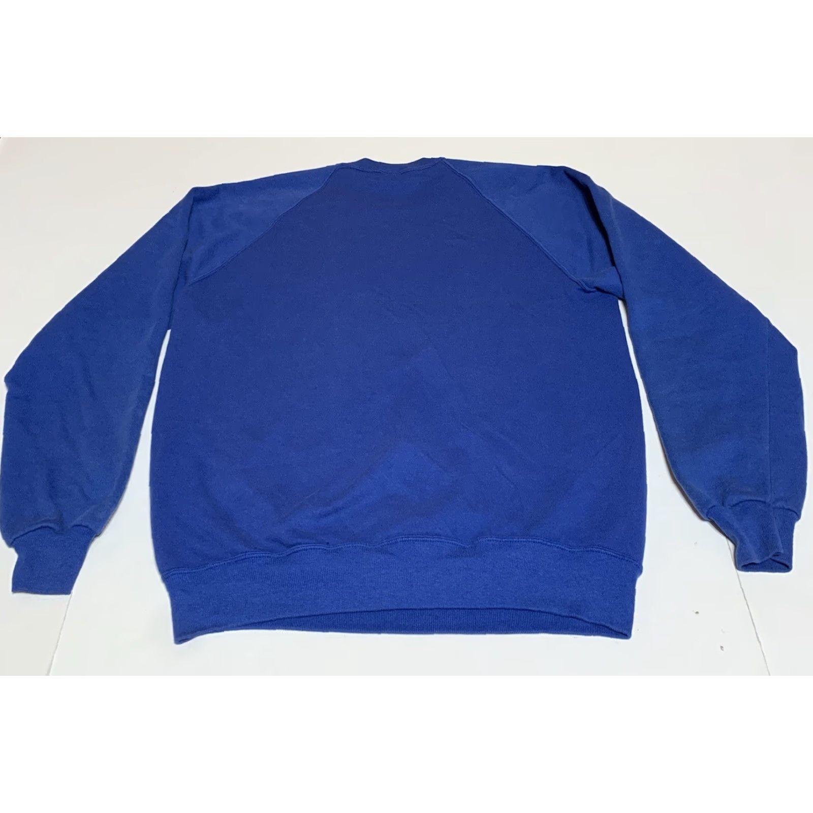 Jerzees VINTAGE Jerzees Sweatshirt Crew Neck Mens Sweatshirt XL L/M Blue 90s Retro Grunge USA Stains Pattern Solid Long Sleeve Vintage Size US L / EU 52-54 / 3 - 2 Thumbnail