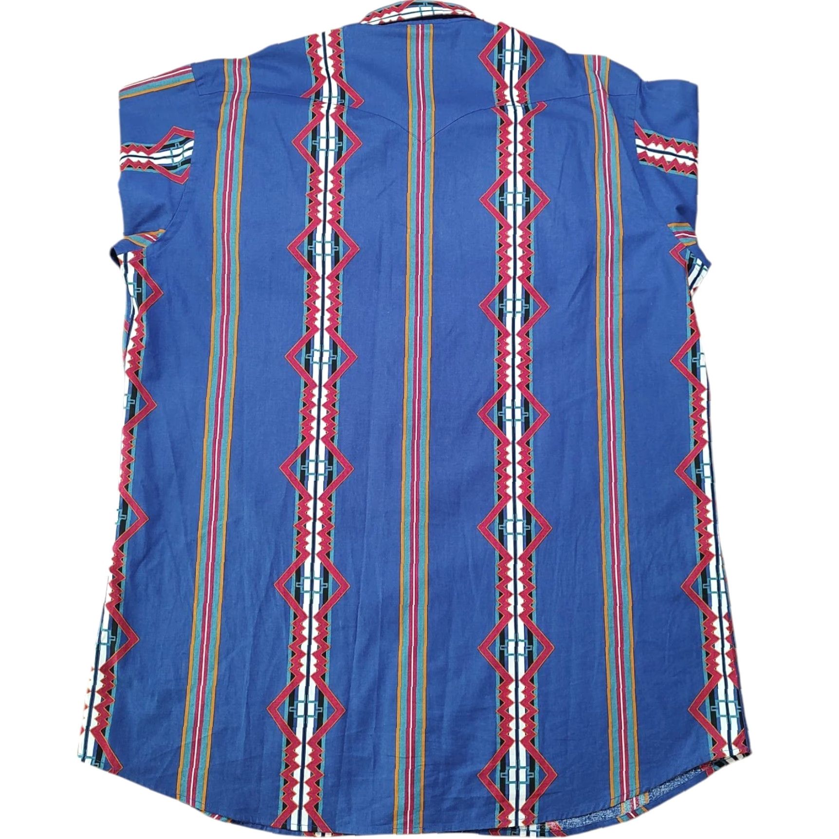 Vintage VINTAGE Panhandle Slim Brushpopper Pearl Snap Shirt Aztec Blue Mens XLT Shirt Size US XL / EU 56 / 4 - 3 Thumbnail