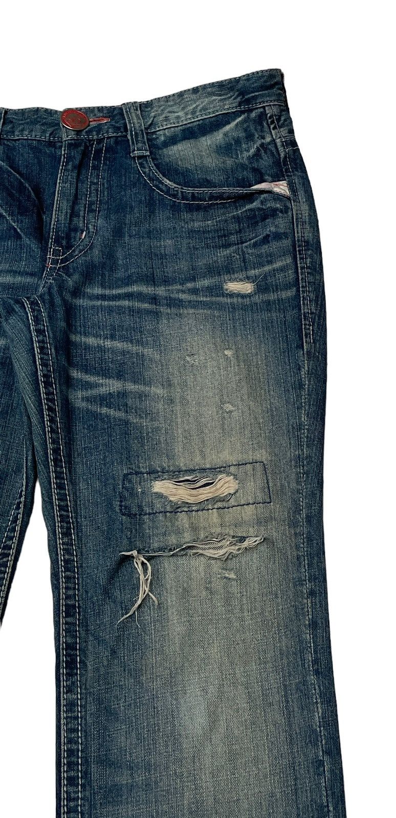 Japanese Brand × Vintage Vintage Japanese Brand Rush Hour Ripped Jeans 2000s Size US 31 - 5 Thumbnail