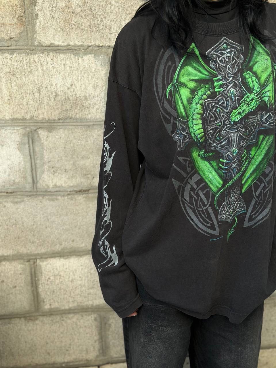 Japanese Brand VTG Adult Man Spiral Longs-levee T-shirts Band Dragon Rock Size US XXL / EU 58 / 5 - 5 Thumbnail