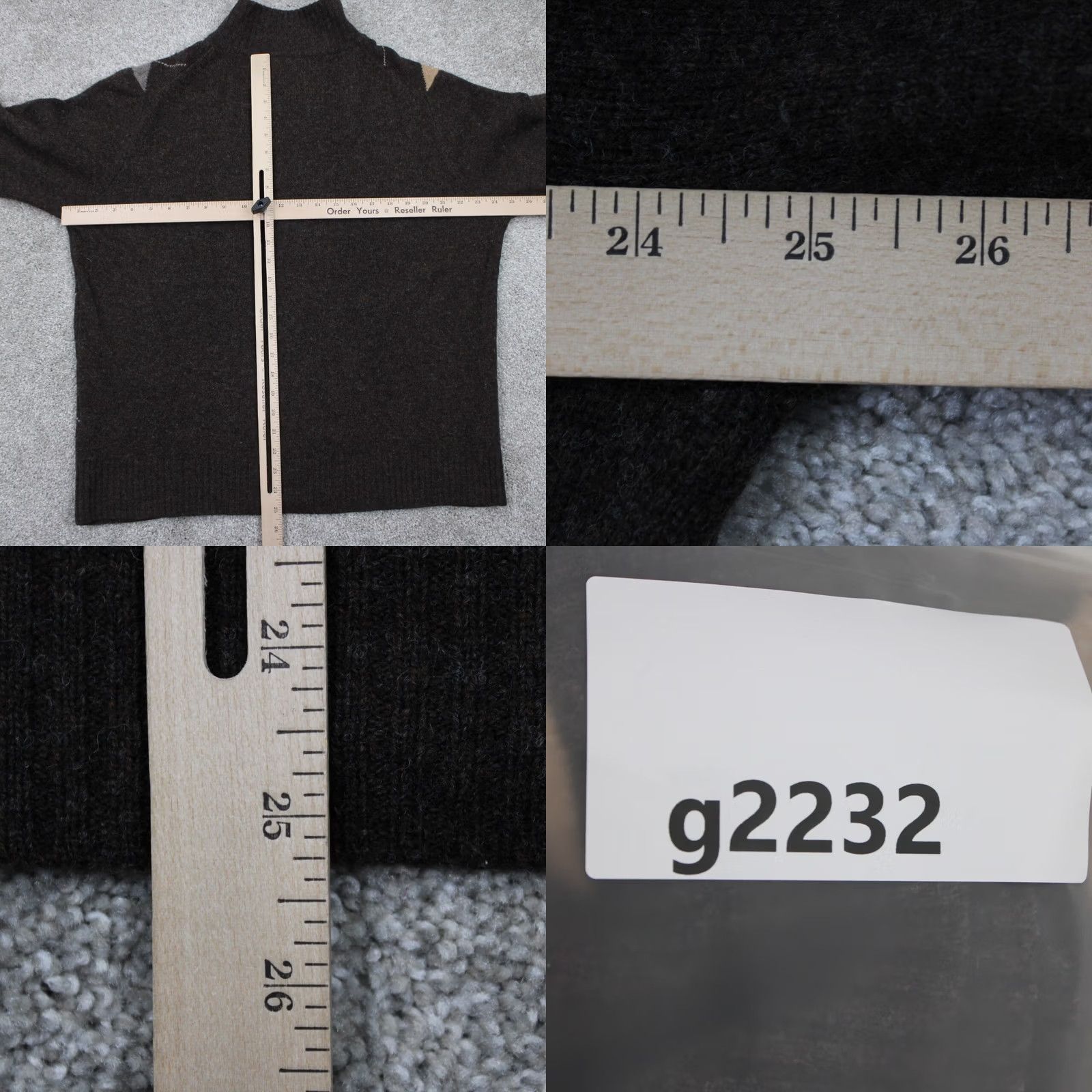 J.Crew J. Crew Sweater Mens Large Brown/Tan Argyle Lambswool Full Zip L/S Sweatshirt Hoodie Size US L / EU 52-54 / 3 - 8 Thumbnail