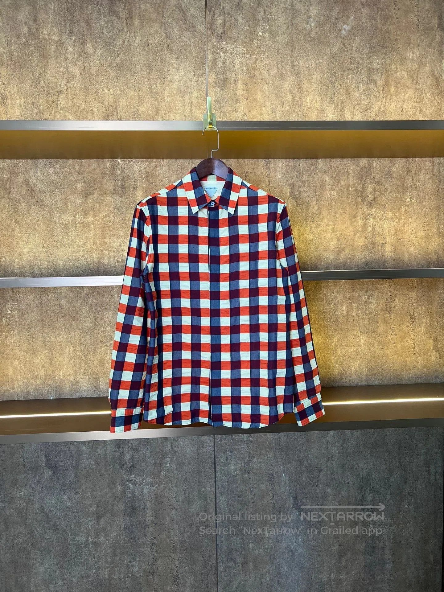Bottega Veneta Bottega Veneta Red White Check Shirt. Size US S / EU 44-46 / 1 - 1 Thumbnail