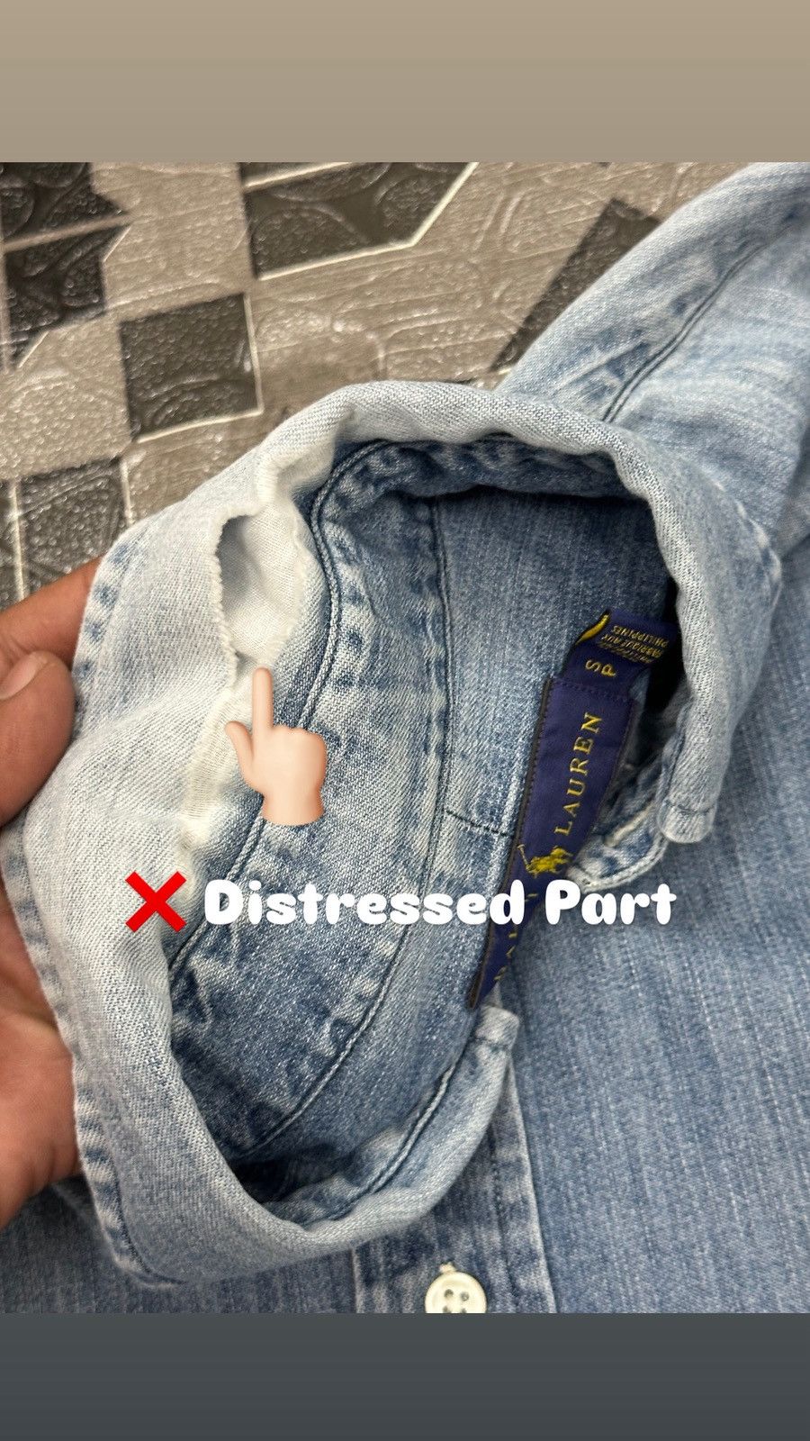 Polo Ralph Lauren Polo Ralph Lauren Distressed/Thrashed Denim Button Up Shirt Size US M / EU 48-50 / 2 - 6 Thumbnail