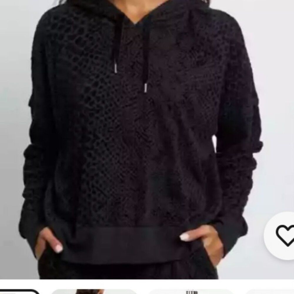 Rails Rails Nico Black Flocked Cobra Hoodie Womens Size L Pullover Size L / US 10 / IT 46 - 10 Thumbnail