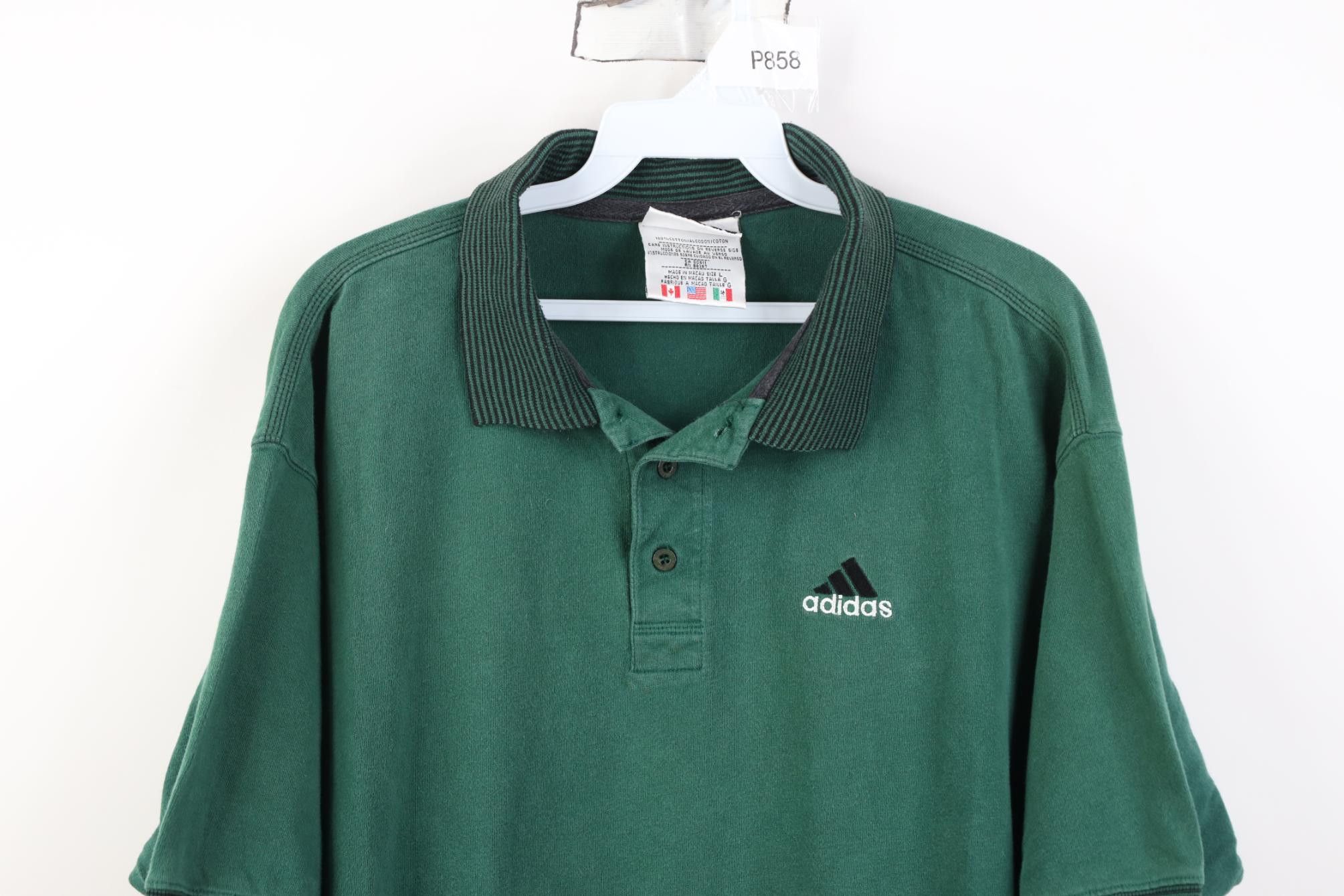 Adidas Vintage 90s Adidas Baggy Collared Golf Polo Shirt Green Size US L / EU 52-54 / 3 - 2 Thumbnail
