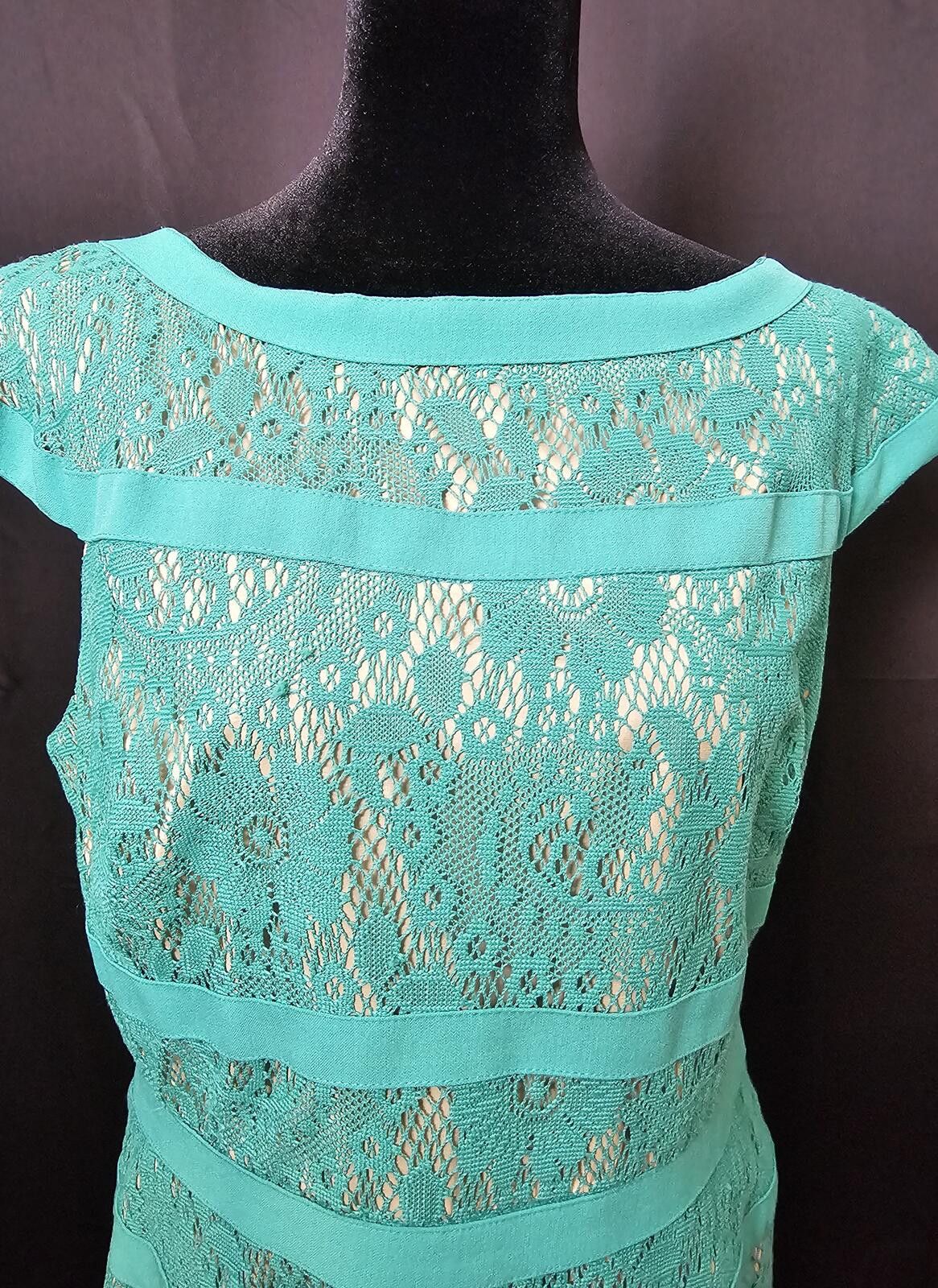 Other Adrianna Papell Dress Turquoise Womens Size 14 Cap Sleeves Size XL / US 12-14 / IT 48-50 - 2 Thumbnail