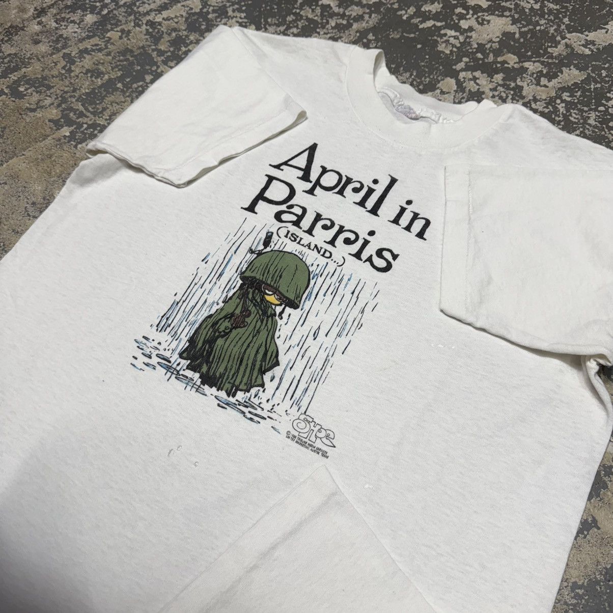 Vintage Vintage April In Parris (Island) Funny 1986 Shoe Graphic Tsh Size US L / EU 52-54 / 3 - 11 Thumbnail