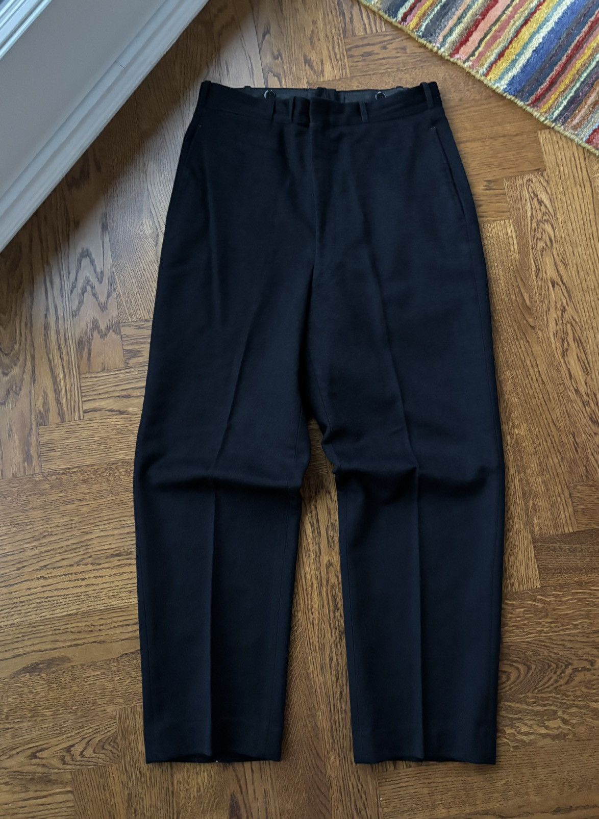Vintage 1960s Sailor Trousers Vintage Heavyweight Wool Canadian Navy Size 34R - 2 Thumbnail