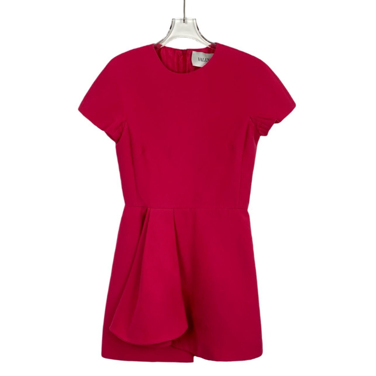 Valentino Valentino Red Wool Short-Sleeve Dress (Size M) Size S / US 4 / IT 40 - 1 Thumbnail