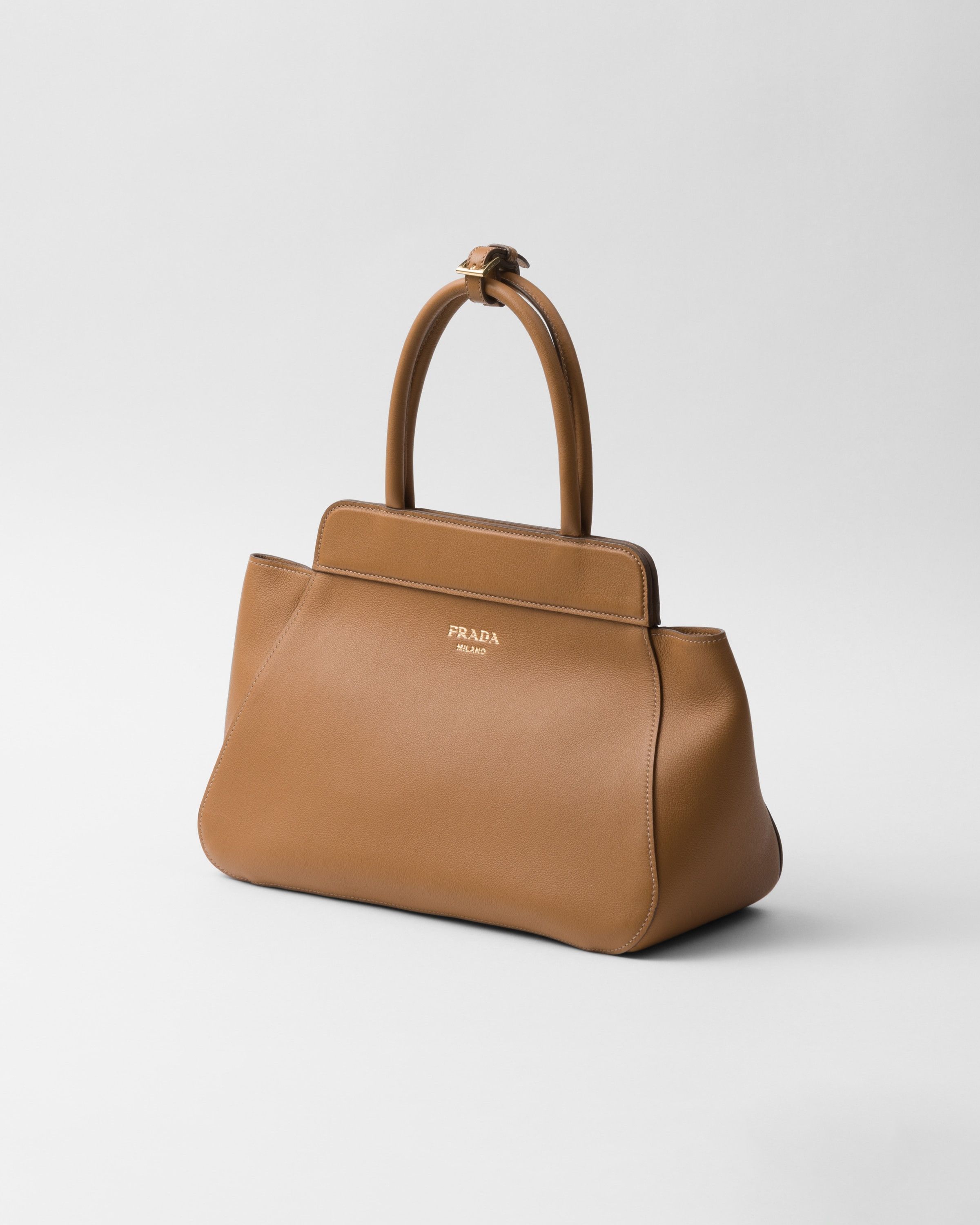 Prada o1la1rc1a0925 Size: OS / Medium Leather Tote Bag in Brown Size ONE SIZE - 3 Thumbnail