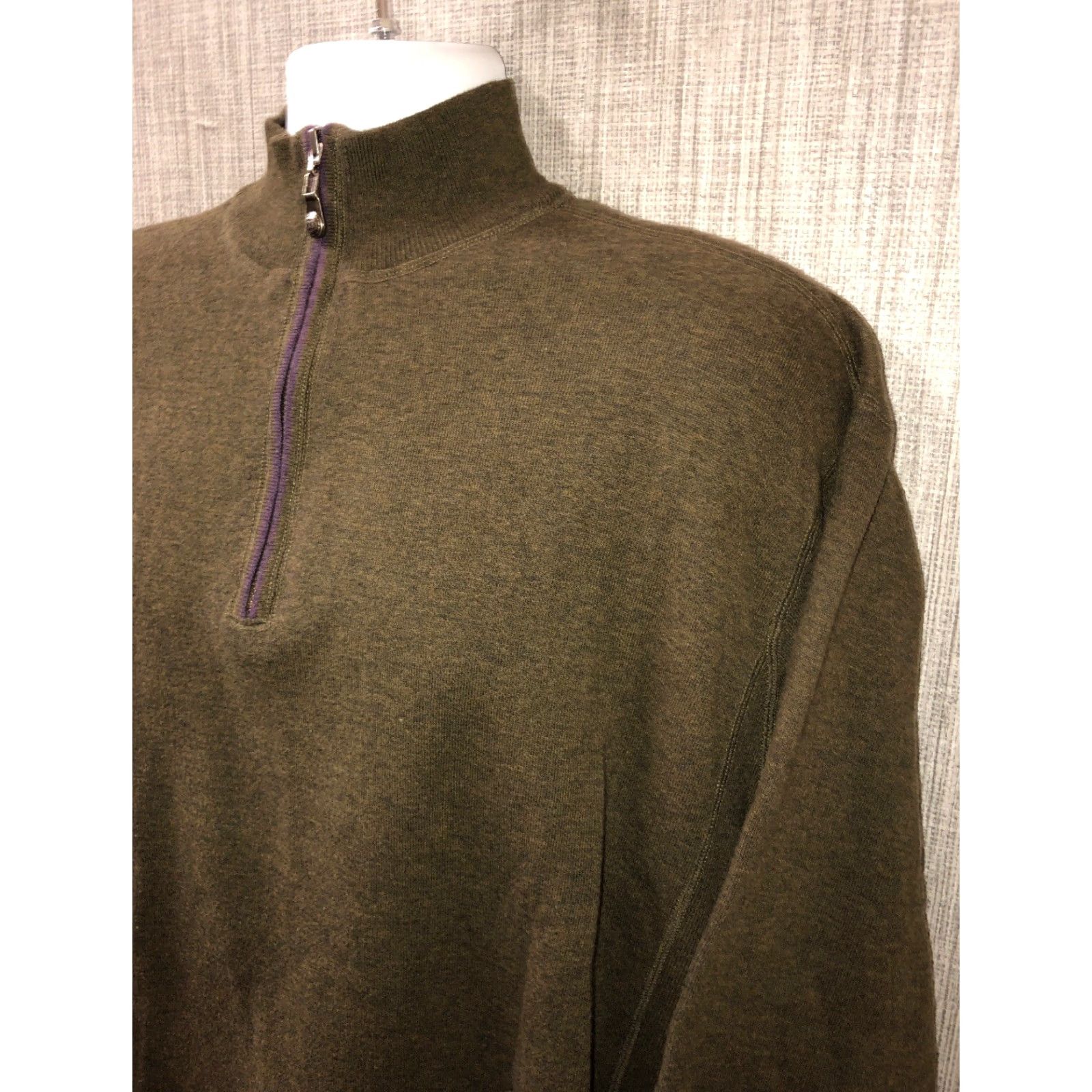 Nat Nast Nat Nast Mens 1/4 Zip Cotton/Nylon Sweater Size L Green Sweater Mens L 1/4 Zip Cotton Blend Size US L / EU 52-54 / 3 - 2 Thumbnail