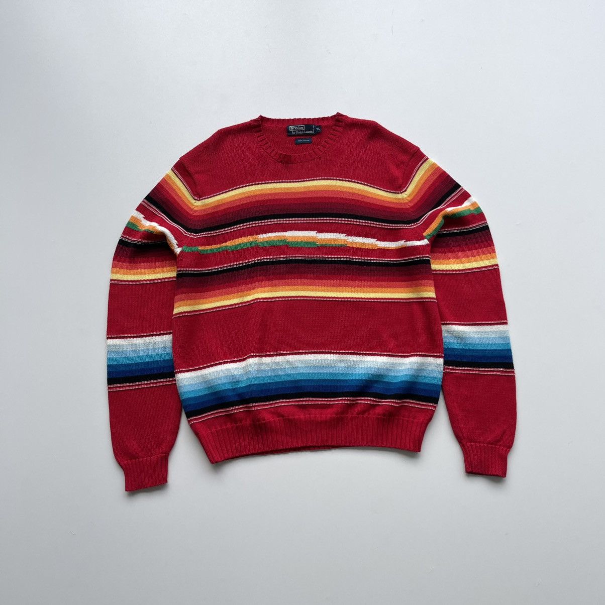 Polo Ralph Lauren × Ralph Lauren × Vintage Polo Ralph Lauren Vintage Southwestern Cotton Knit Sweater Size US XL / EU 56 / 4 - 1 Thumbnail