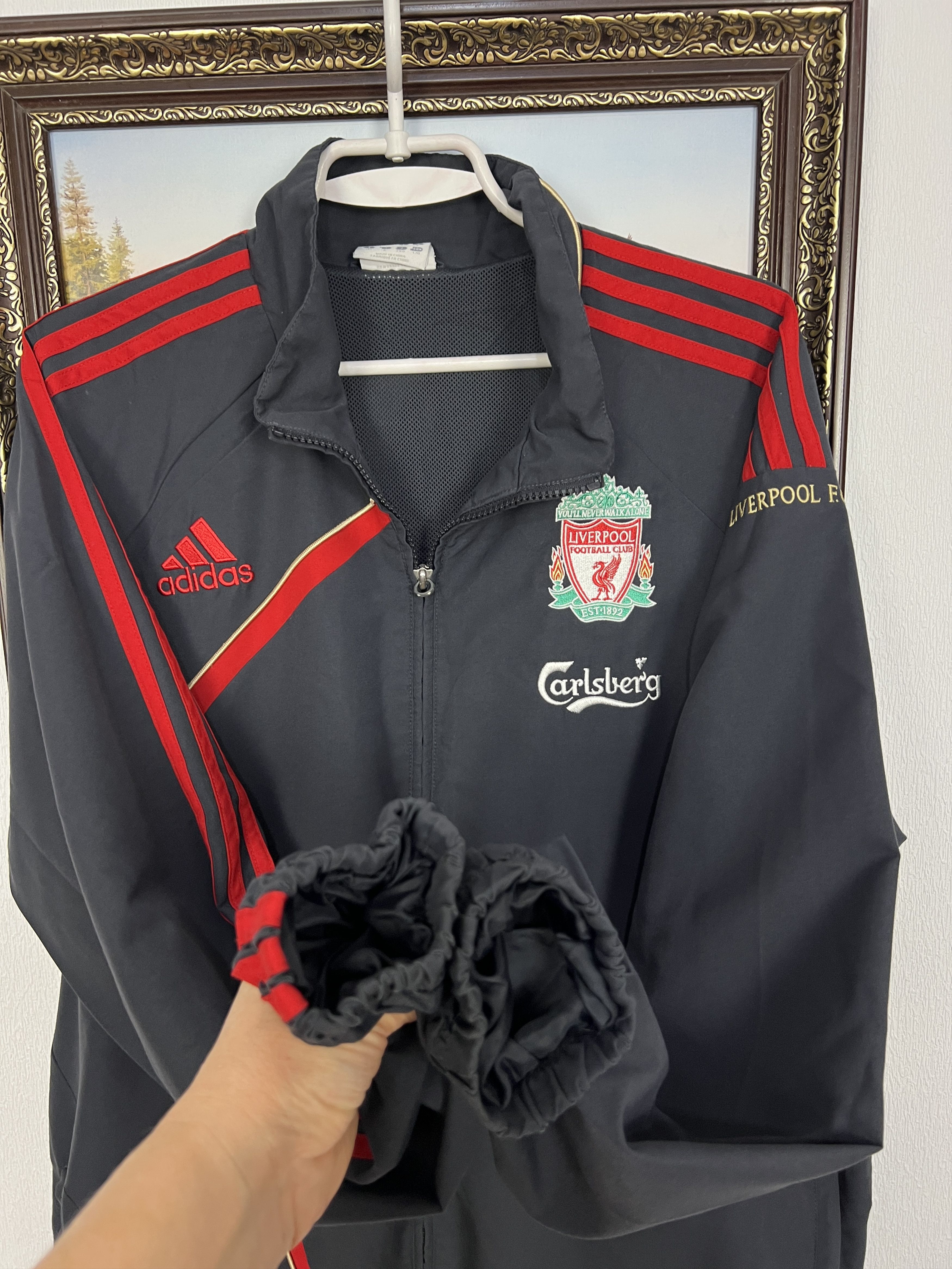 Adidas Vintage Liverpool Football Jacket Soccer Track Top Zip Rare Size US L / EU 52-54 / 3 - 5 Thumbnail