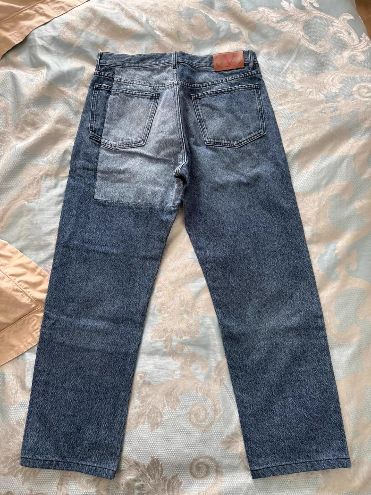 Valentino Valentino Men's Color Blocked Straight Jeans 33 Size US 33 - 2 Thumbnail