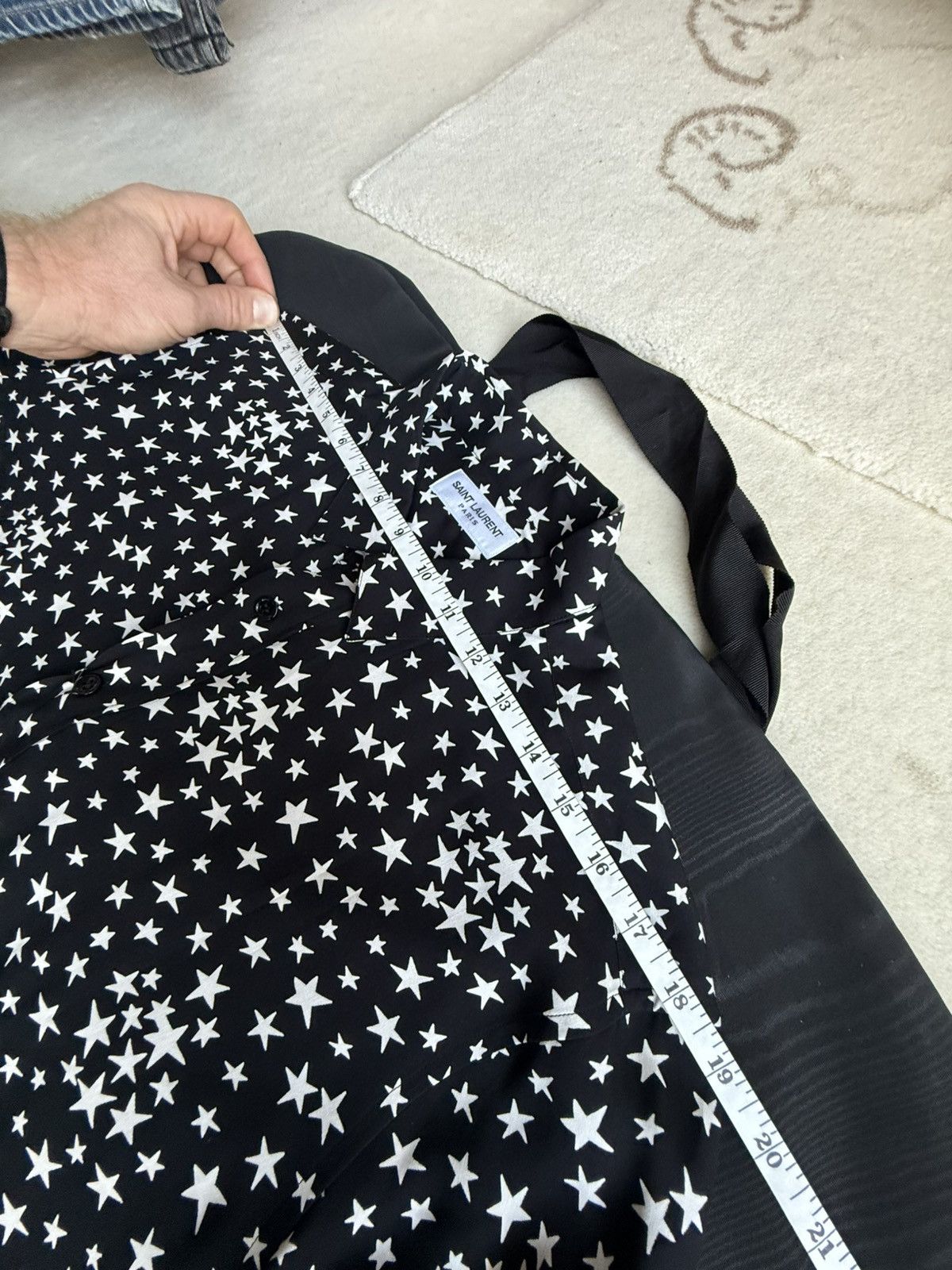 Saint Laurent Paris FW16 Saint Laurent black white star shirt 41 BNWT Hedi grail Size US L / EU 52-54 / 3 - 8 Thumbnail