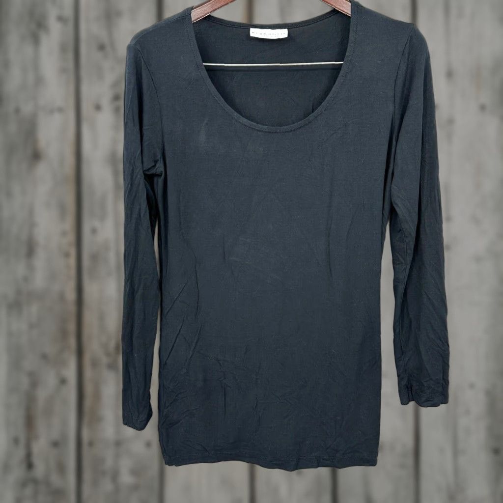Vintage Bryn Walker Tunic Top Womens Small Black Long Sleeve Modal Lagenlook READ Size S / US 4 / IT 40 - 1 Thumbnail