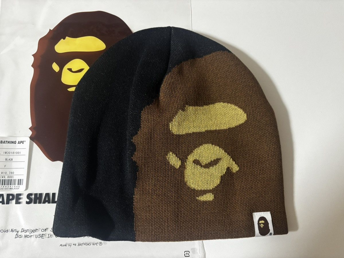 Authentic ape bape ape head beanie new black knit cap display picture 1