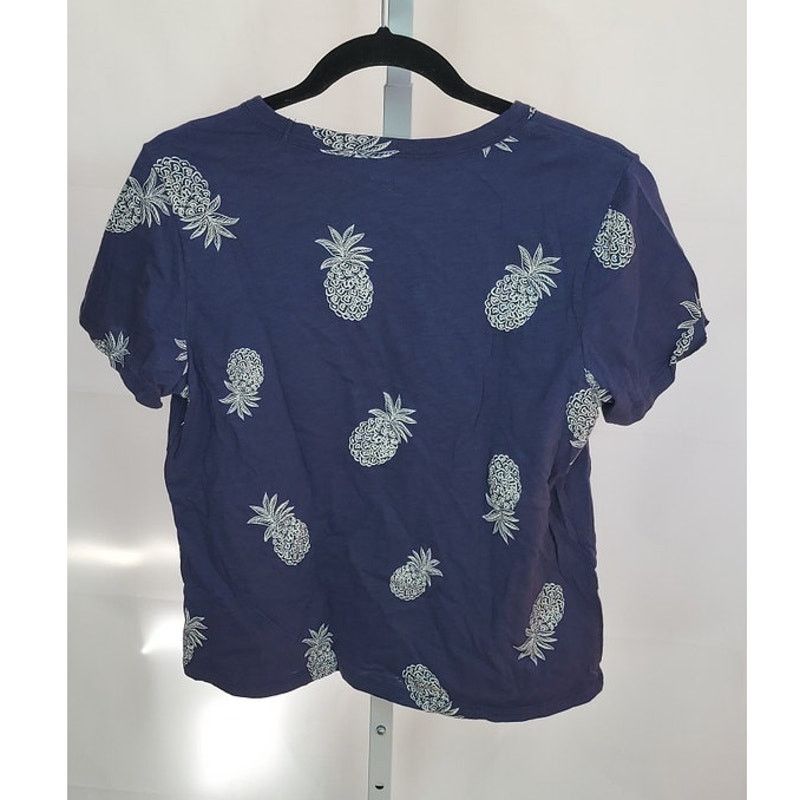 Old Navy Old Navy Blue Pineapple Short Sleeve Top Size M Size M / US 6-8 / IT 42-44 - 2 Thumbnail