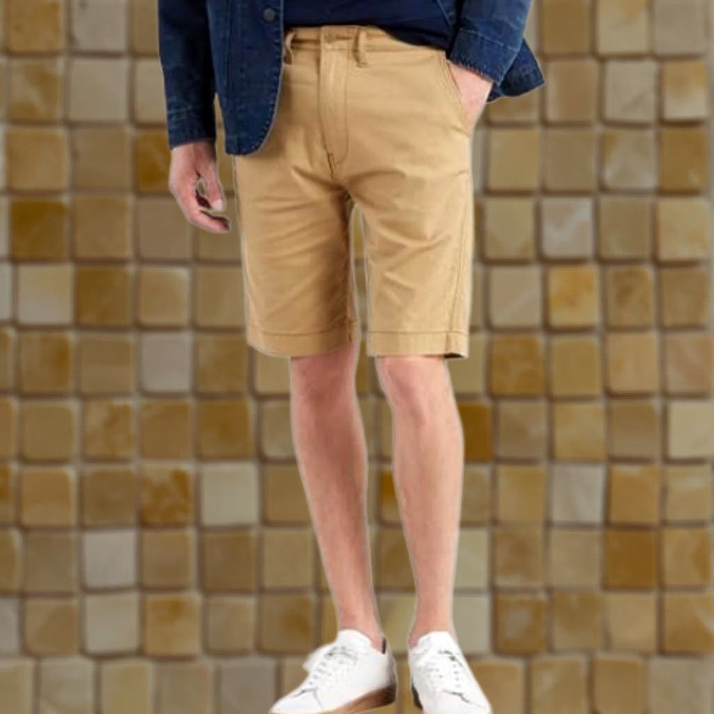 Vintage LEVIS 502 REGULAR TAPER CHINO SHORTS STRETCH BELOW WAIST 40 KHaki Mens Size US 40 / EU 56 - 1 Preview