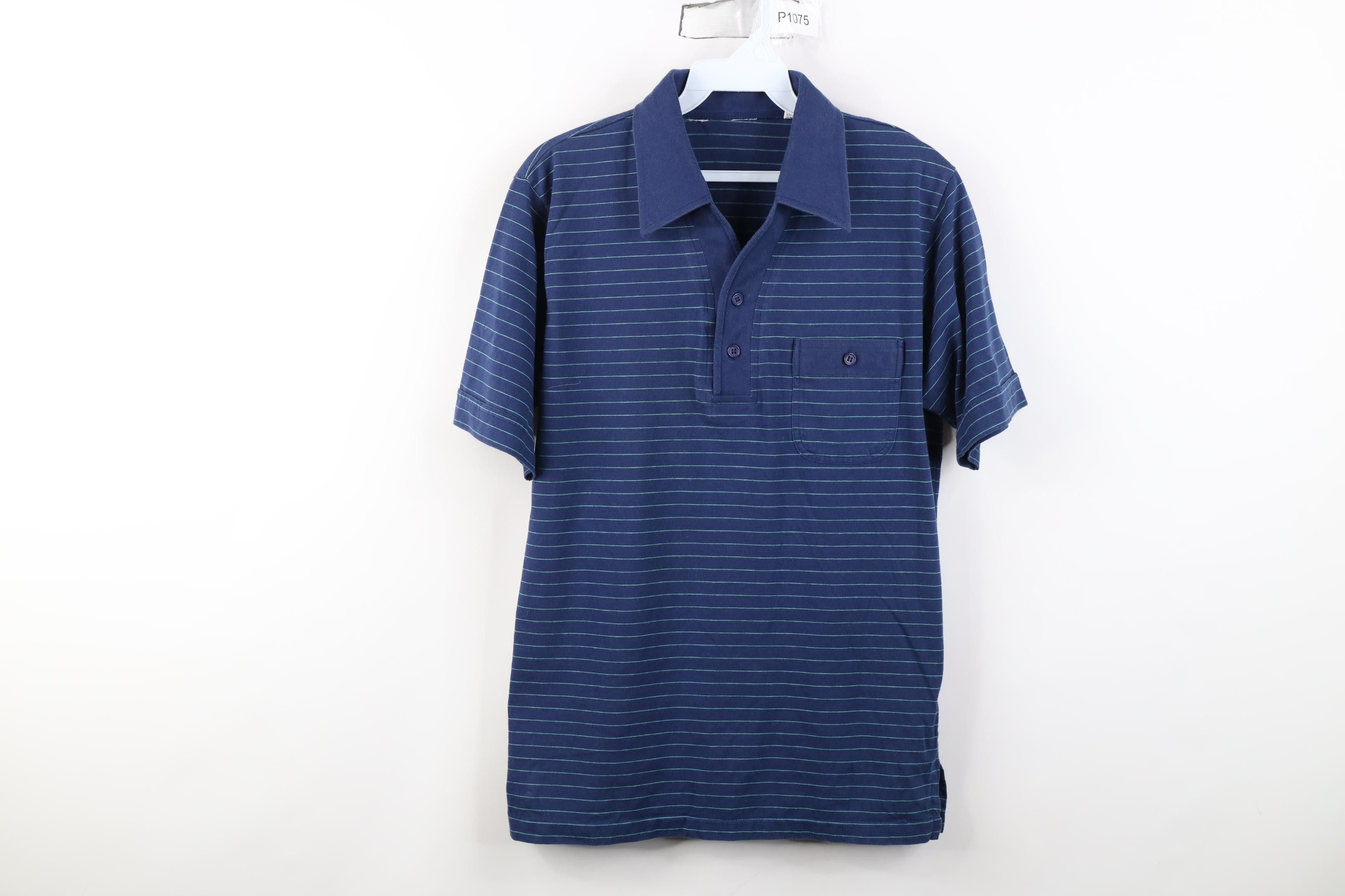Vintage Vintage 70s Streetwear Striped Knit Collared Golf Polo Shirt Size US M / EU 48-50 / 2 - 1 Thumbnail