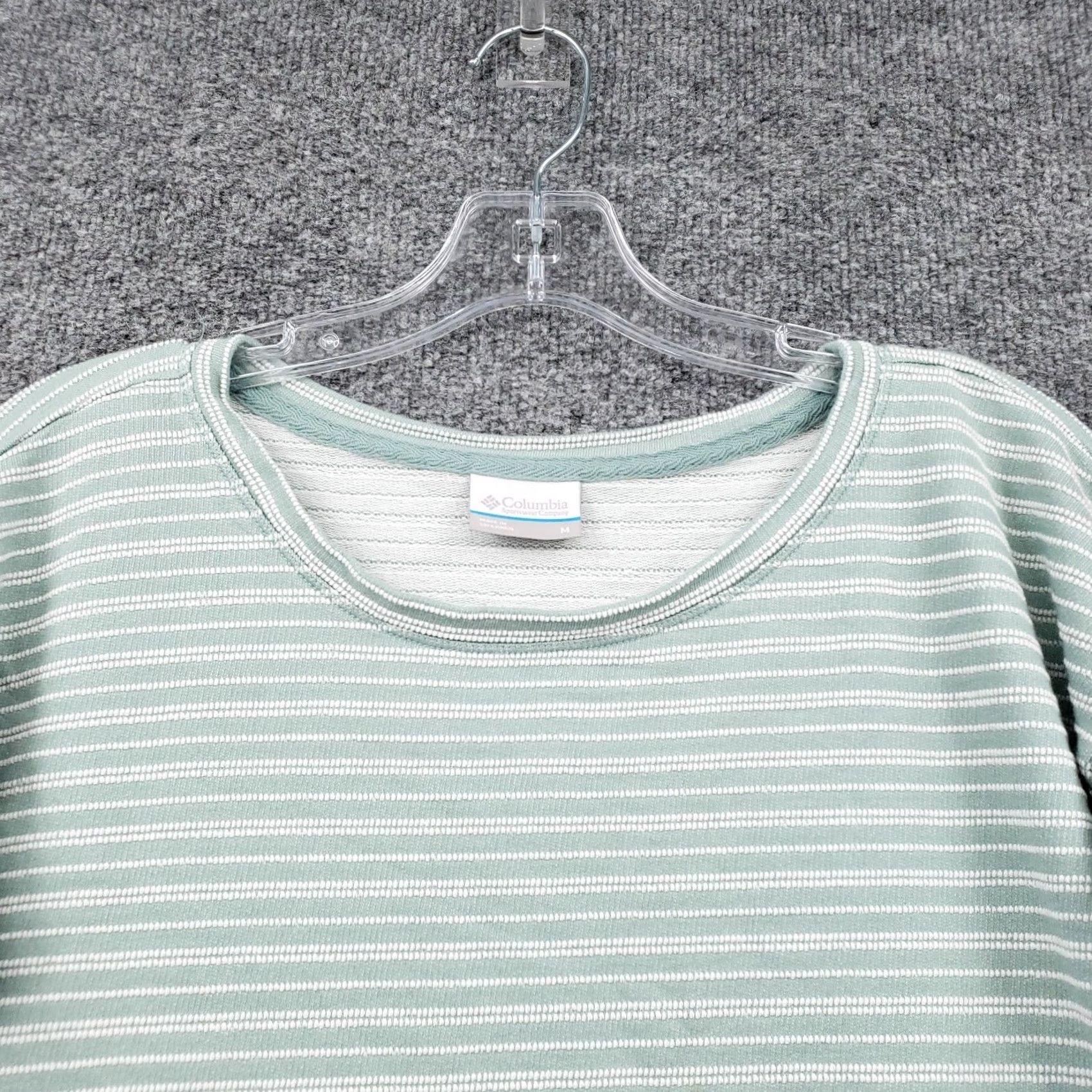 Vintage Columbia T-Shirt Womens M Green Striped 3/4 Sleeve Casual Logo Fish Outdoor Pullover Shirt Medium Womens Size M / US 6-8 / IT 42-44 - 5 Thumbnail