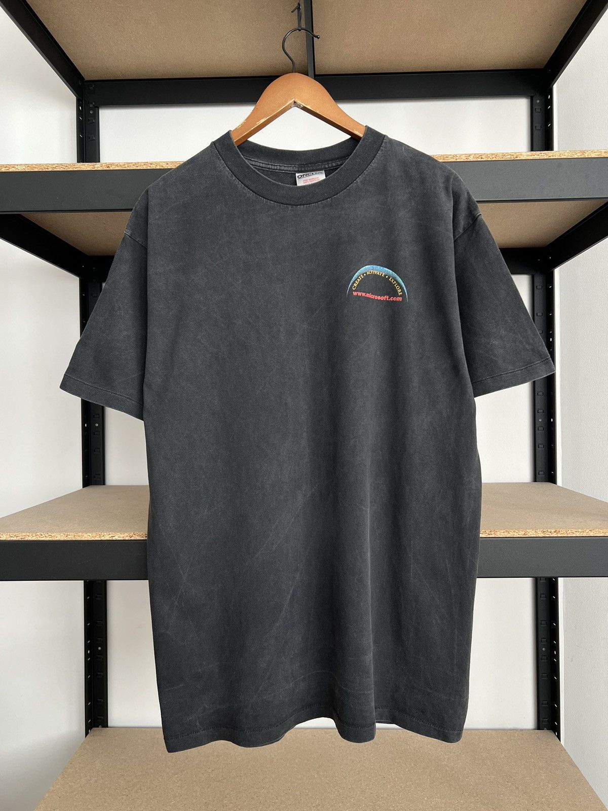 Microsoft Vintage 90s Microsoft Create Activate Explore Tech Faded Tee Size US XL / EU 56 / 4 - 3 Thumbnail