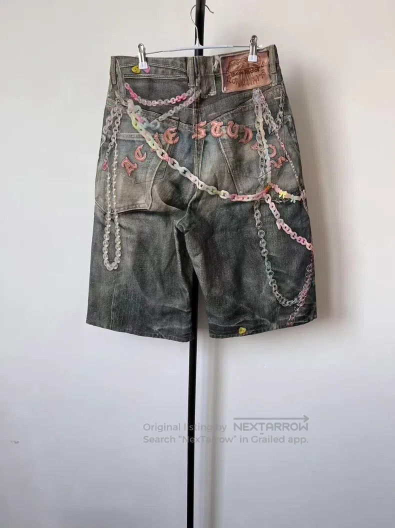 Acne Studios Acne Studios Loose Vintage Printed Wide-Leg Cropped Denim Size US 32 / EU 48 - 3 Thumbnail