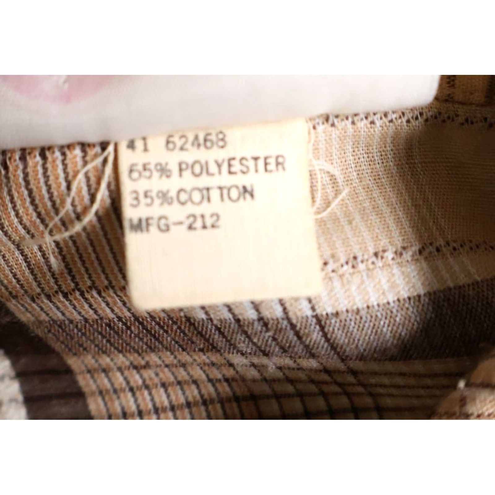 Sears VINTAGE Sears Kings Road Shirt Mens XL Beige Check Long Sleeve Button-Up 80s Retro Modern Casual Workwear Cotton Blend Polyester Blend Size US XL / EU 56 / 4 - 4 Thumbnail
