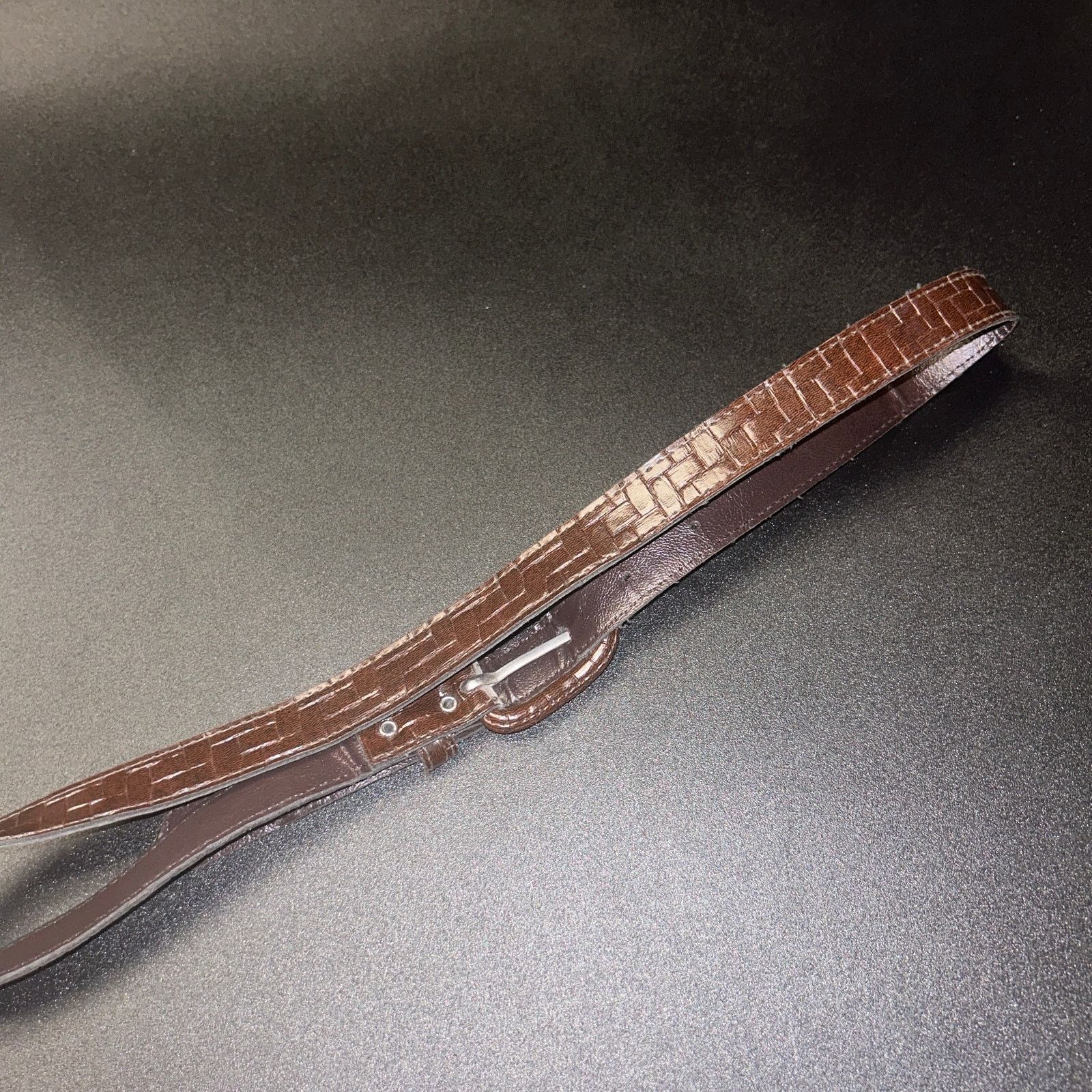 Other Brown Textured Faux Leather Adjustable Belt Women's Size 12 Size ONE SIZE - 4 Thumbnail